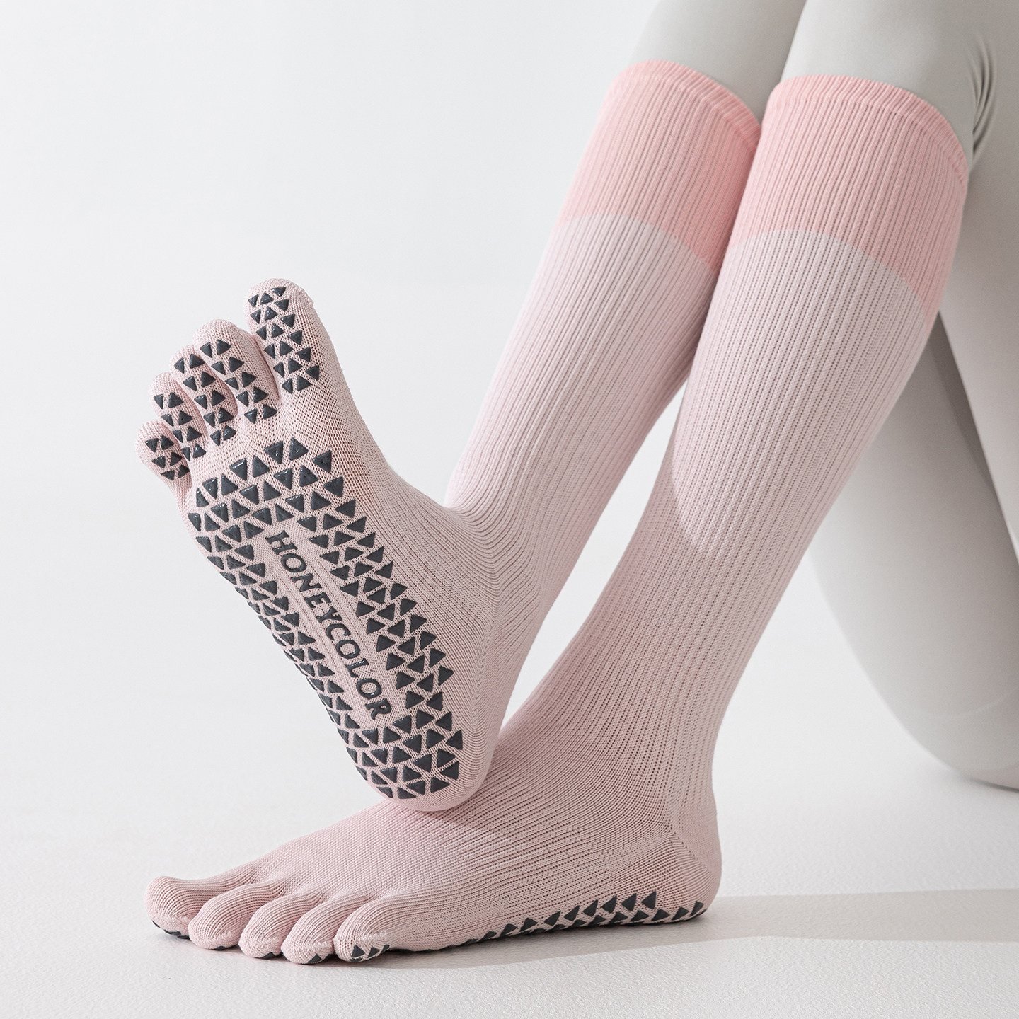 专业运动加压小腿袜女瑜伽长筒硅胶防滑室内春秋压力普拉提五指袜,女士内衣/男士内衣/家居服,长筒袜,淘宝优惠券,粉丝福利购,淘宝优惠卷