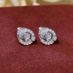 心高碳单钻耳钉纯银生日礼物送女友 跳动 杨杨acc tè价强推款