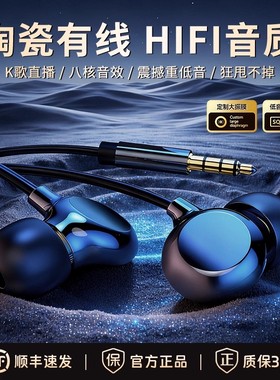 柏林之声有线入耳式耳机华为苹果typce接口高音质降噪防水K歌专用