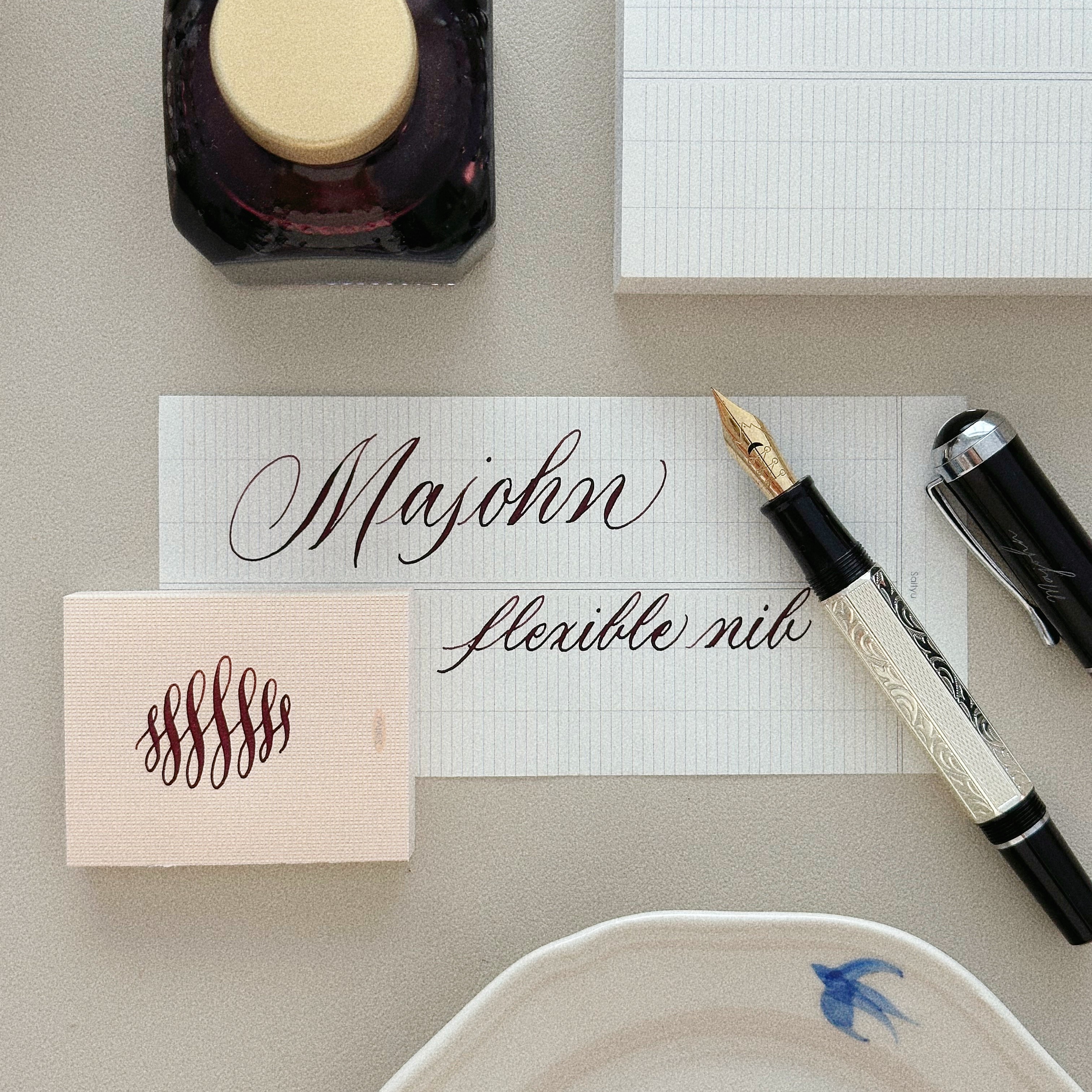 自留款|末匠弹尖钢笔英文书法花体字练字钢笔活塞Flex Nib