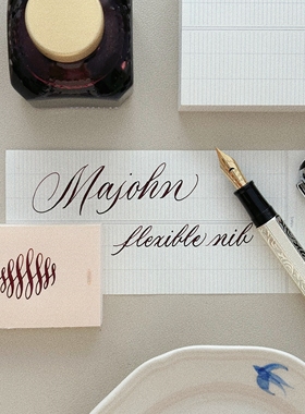自留款|末匠弹尖钢笔英文书法花体字练字钢笔活塞Flex Nib