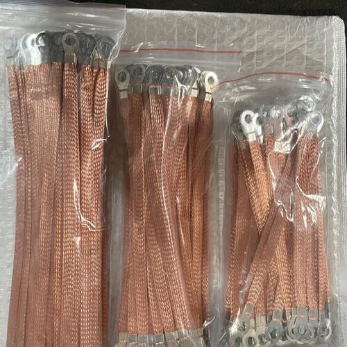 紫铜编织袋纯紫铜接地线 桥架x接地线 法兰跨接线 铜编织带 6平方