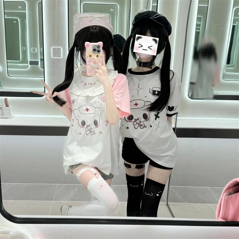 少萝袜子萌妹可爱印花大腿袜春秋款JK长筒P过膝袜黑丝袜辣妹袜