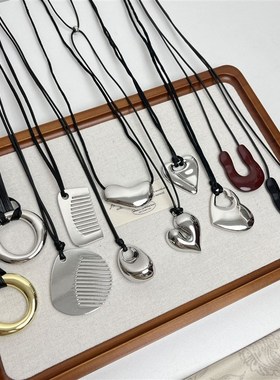 毛衣炼大气高级k感博主同款毛衣炼不规则几何爱心梳子吊坠