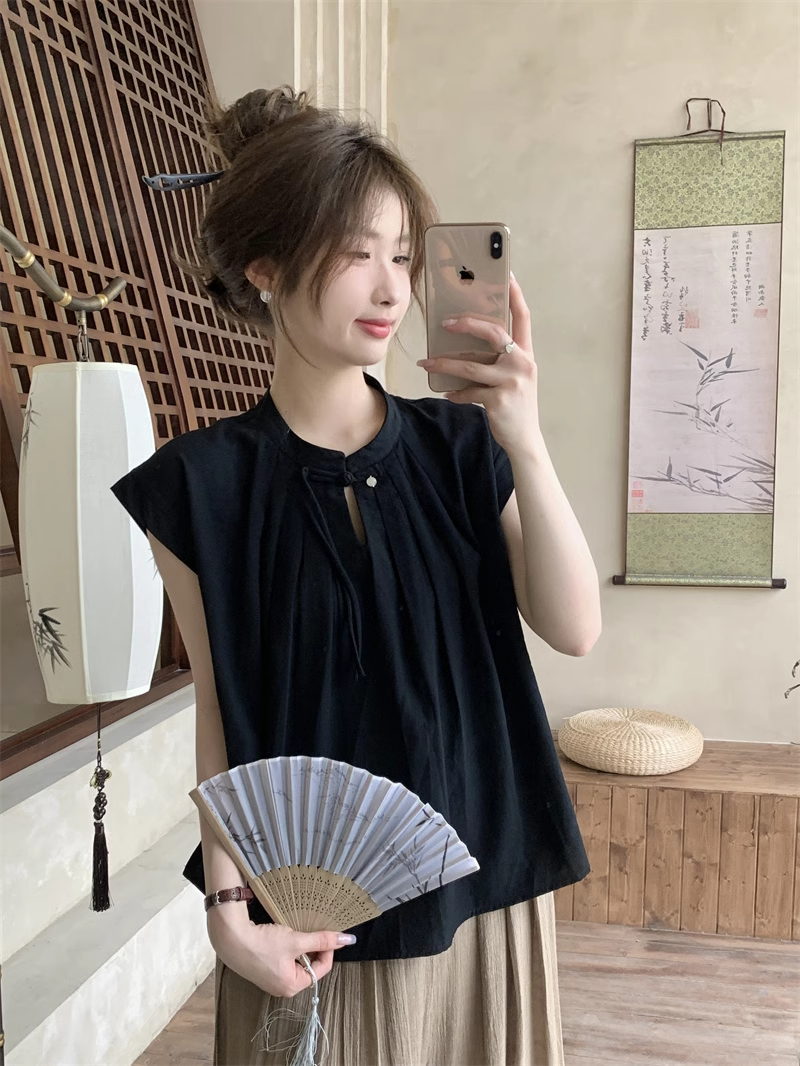 TYK女装夏季短袖高级感缎面宽松显瘦女上衣简约百搭打底衫雪纺衫_小懒猫美衣1号店_女装/女士精品