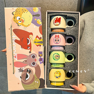 疯狂动物城朱迪尼克陶瓷马克杯女高颜值叠叠杯子情侣水杯生日礼物