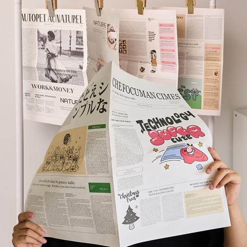 原创ins风英文报纸摆拍 街拍摄影装饰道具拍照背景纸杂志封面画报