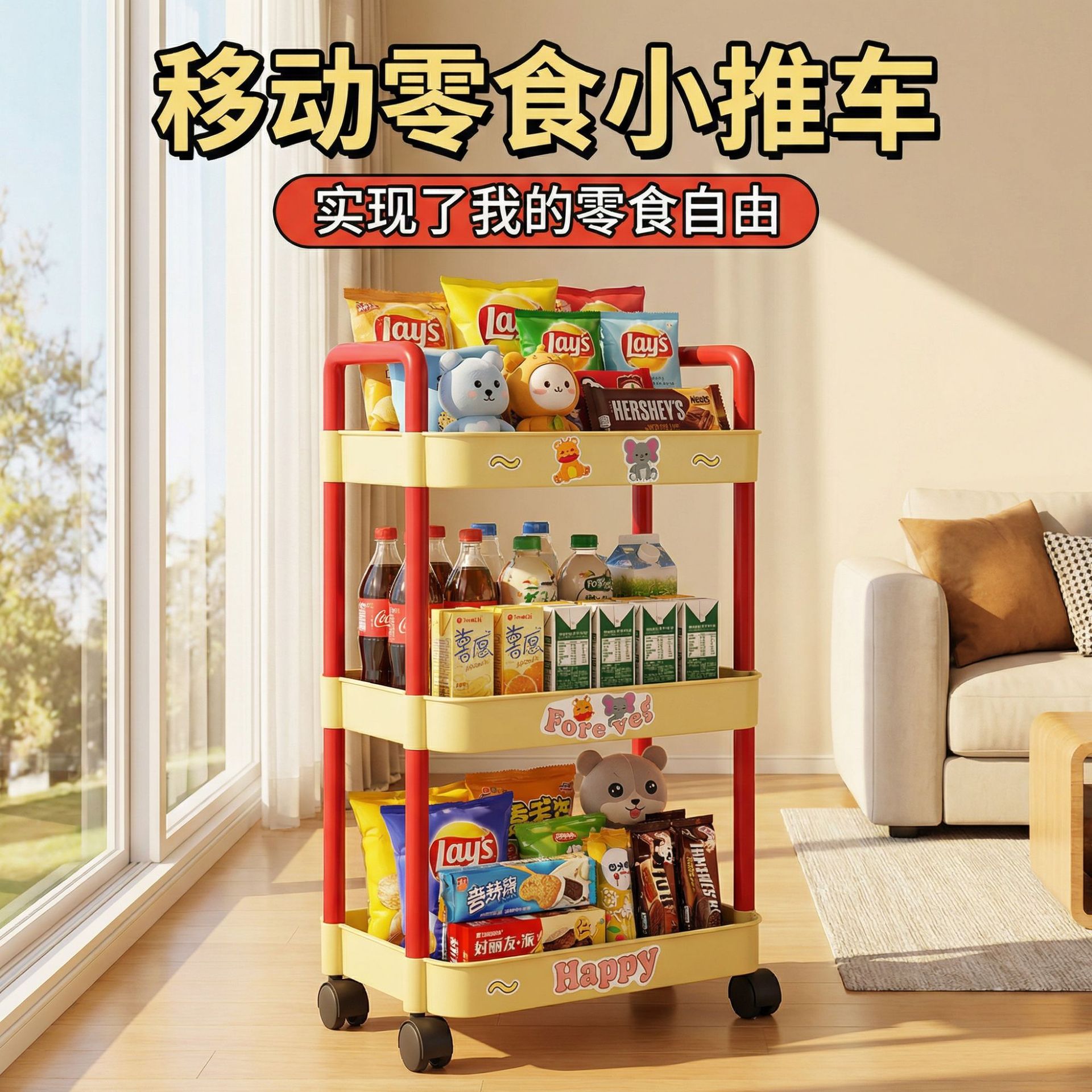 可移动架子客厅沙发边几