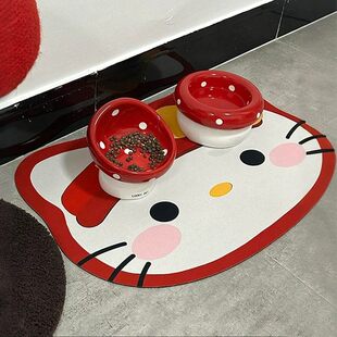 哈喽kitty猫咪餐垫防水防油宠物地垫防滑吃饭垫子猫食盆垫专用②