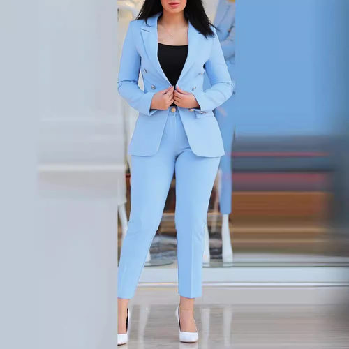 休闲职业外套长裤女装西服套装