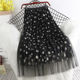 line Little skirt女士小雏菊网纱垂感A字裙 draped daisy mesh
