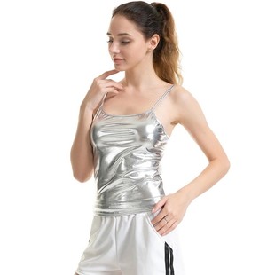 fit sexy tank Bright 女士亮面修身 slim top 性感吊带背心 face