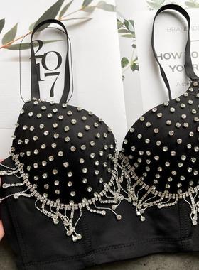 Nailed tassel fishbone camisole vest钉珠亮钻流苏鱼骨吊带背心