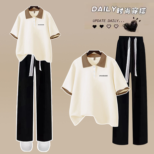 初中学生短袖t恤女装套装2025新款纯棉夏装衣服夏季休闲女生上衣