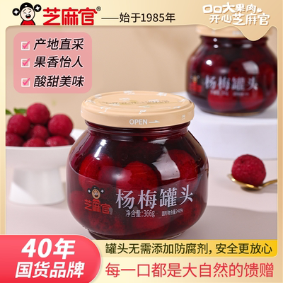 芝麻官杨梅罐头366g*4罐产地直采