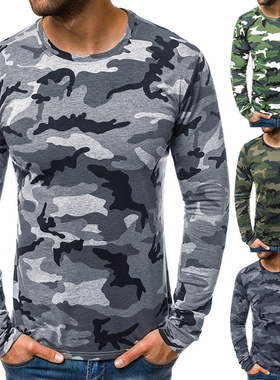 Long-sleeved slim fit camouflage T-shirt 长袖修身迷彩战术T恤