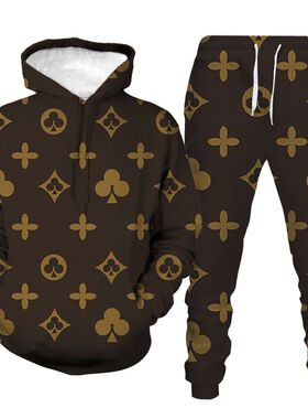 Christmas digitally printed hoodie set圣诞节3D印花连帽衫套装