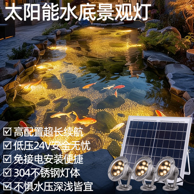 多色快慢闪太阳能水下景观专用灯