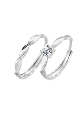 伊生爱999足银情侣戒指莫比乌斯