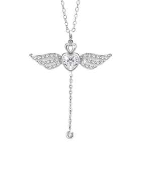 伊生爱比翼齐飞项链女翅膀会动哦