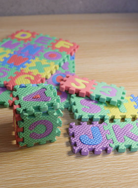 36片数字拼图eva英文字母儿童益智玩具幼儿园礼物平面泡沫拼图6cm