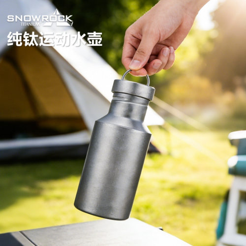 外贸纯钛喷砂水壶大容量钛合金骑行水瓶户外运动水杯