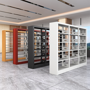 图书馆钢制书架书店学校阅览室单双面书架资料档案架文件书籍架子