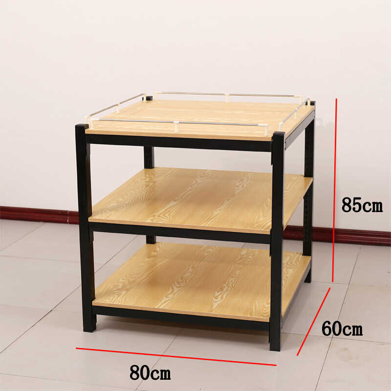 超市牛奶堆头展示架饮料台陈列架钢木货架加厚礼品盒洗化地堆长i.
