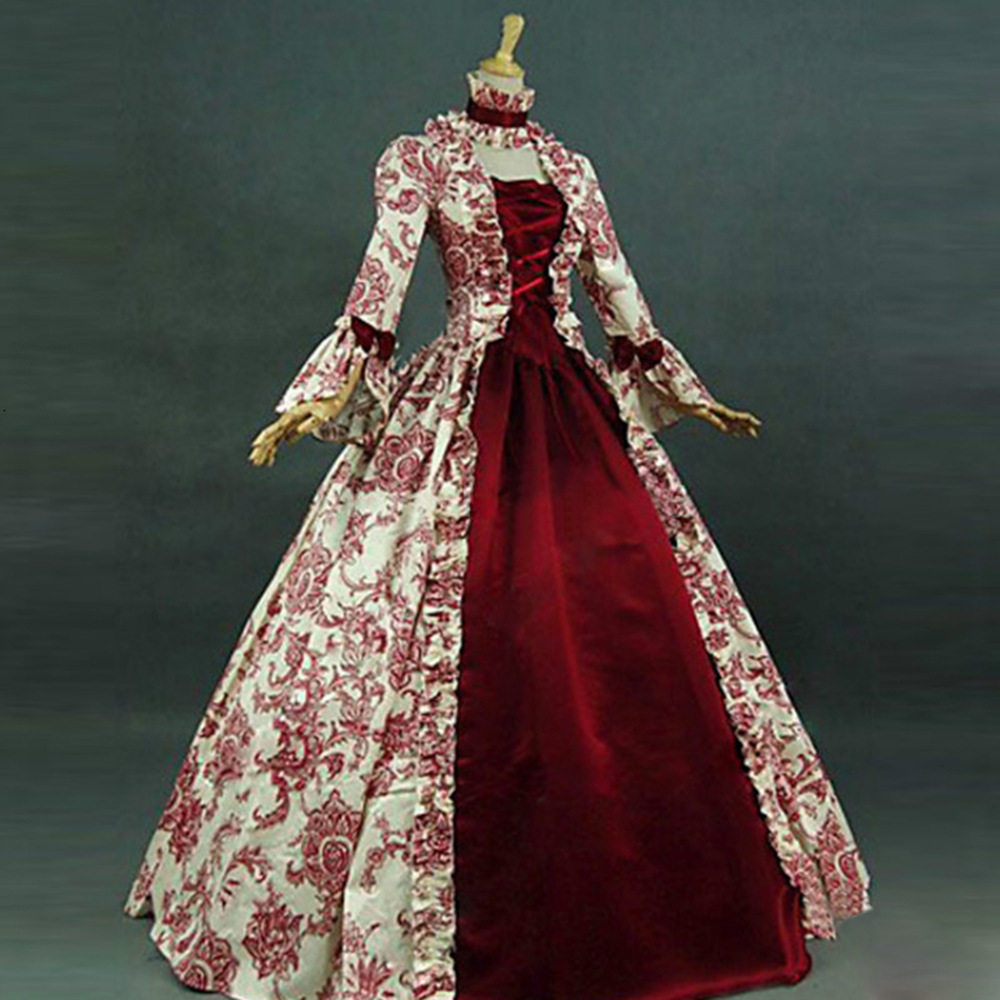 red victorian dress ball gown for women vintage medieval dre