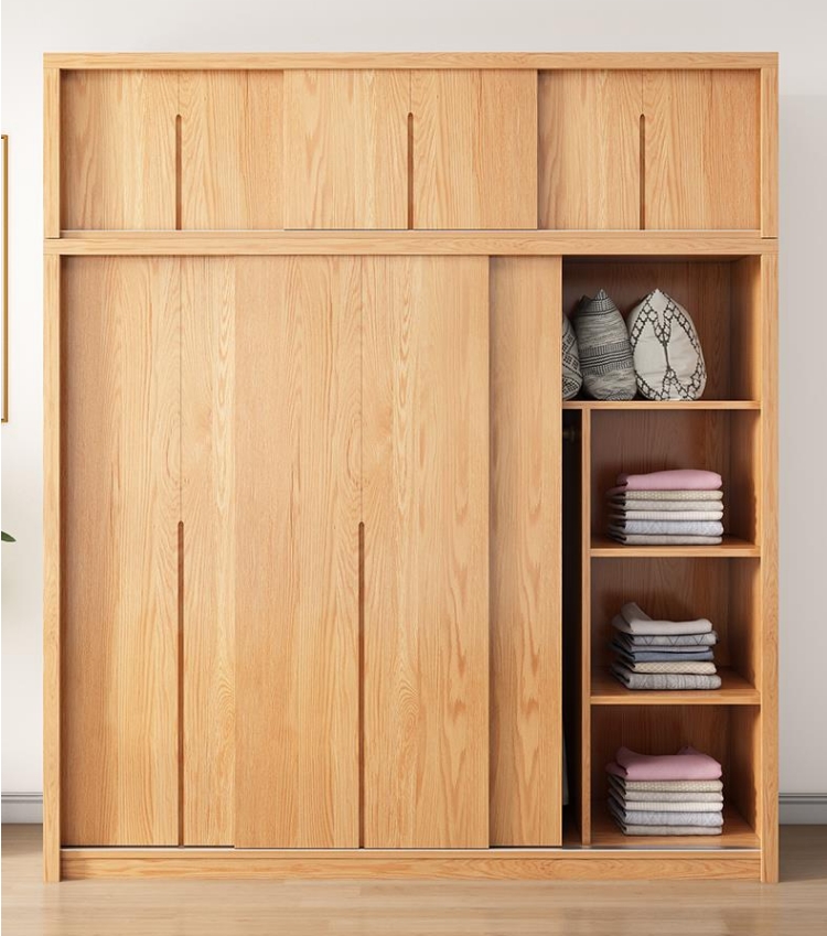 实木衣柜家用卧室推拉门