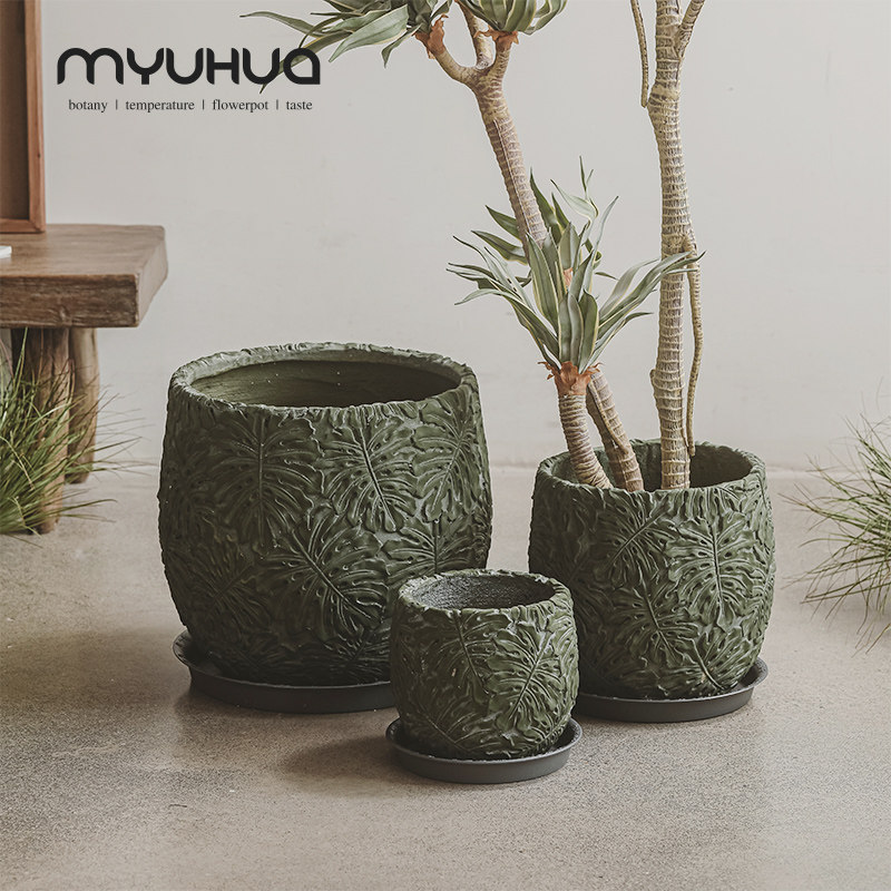 复古绿色水泥花盆特大号口径加厚客厅室内落地龟背竹百合竹家用盆,家居饰品,花盆,淘宝优惠券,粉丝福利购,淘宝优惠卷