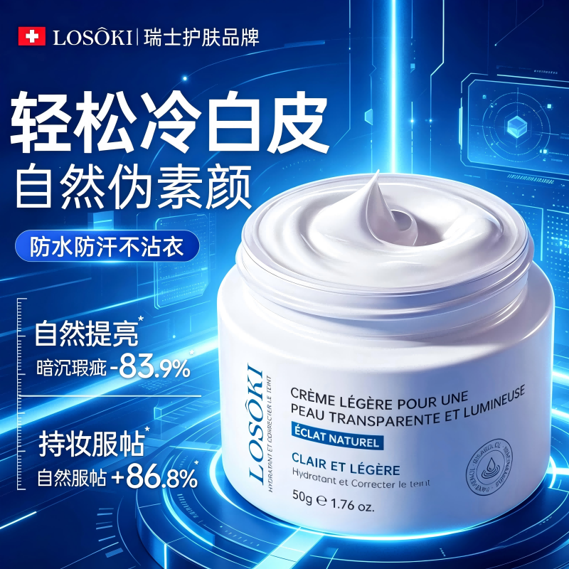 进口素颜霜脸部身体自然提亮肤色裸妆懒人霜防汗隔离遮瑕三合一