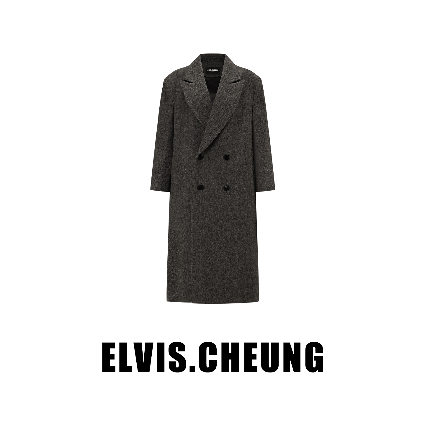ELVIS.CHEUNG双排扣羊毛大衣外套