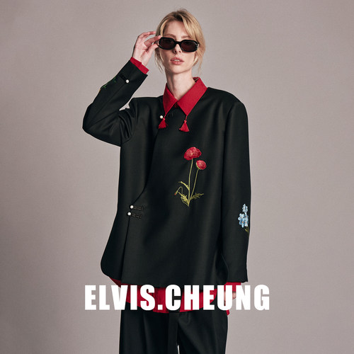 ELVIS.CHEUNG绣花中式精纺外套