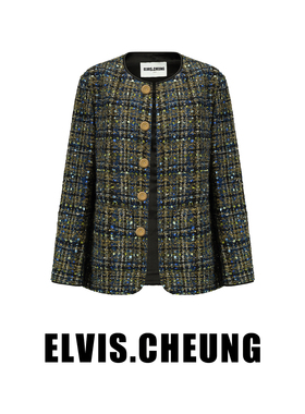 ELVIS.CHEUNG25秋冬新款小香风粗花呢短外套女高级感显瘦百搭气质