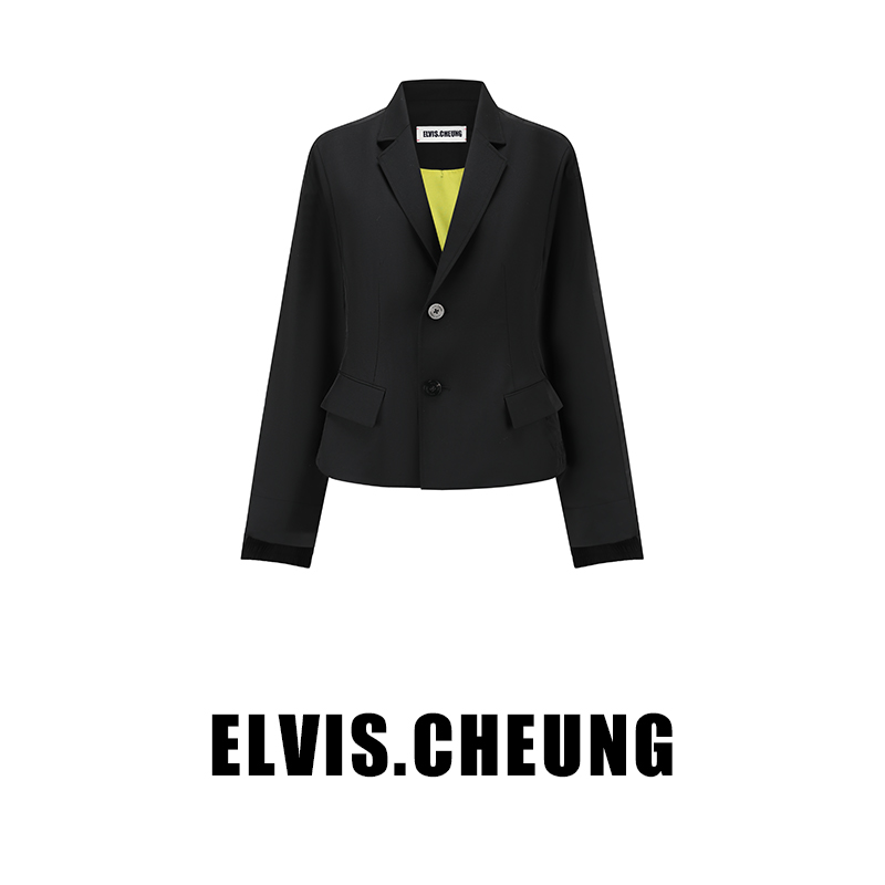 ELVIS.CHEUNG精纺收腰西装领外套