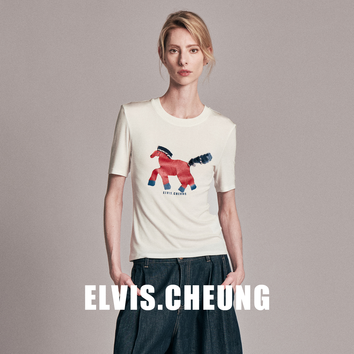 ELVIS.CHEUNG马年小马印花T恤