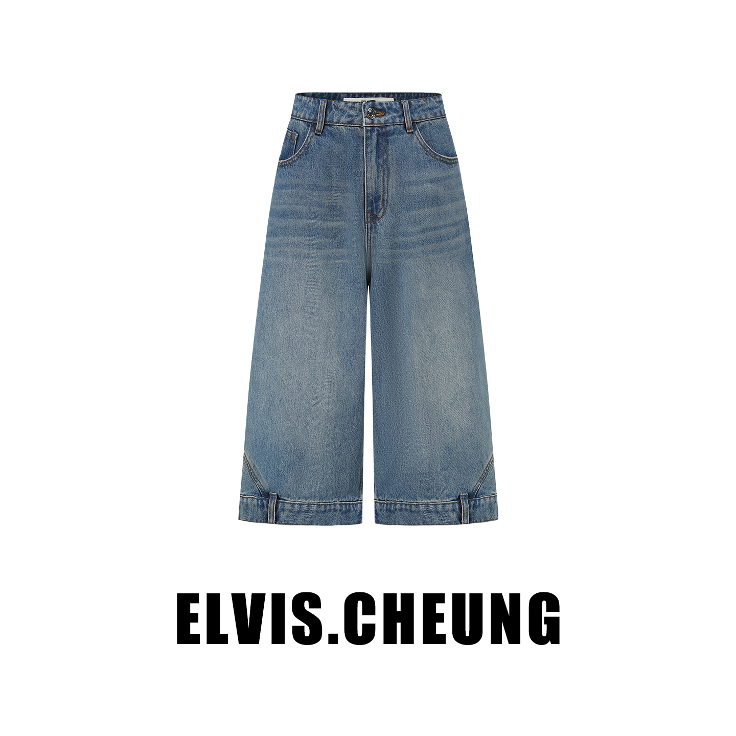 工装细节牛仔中裤