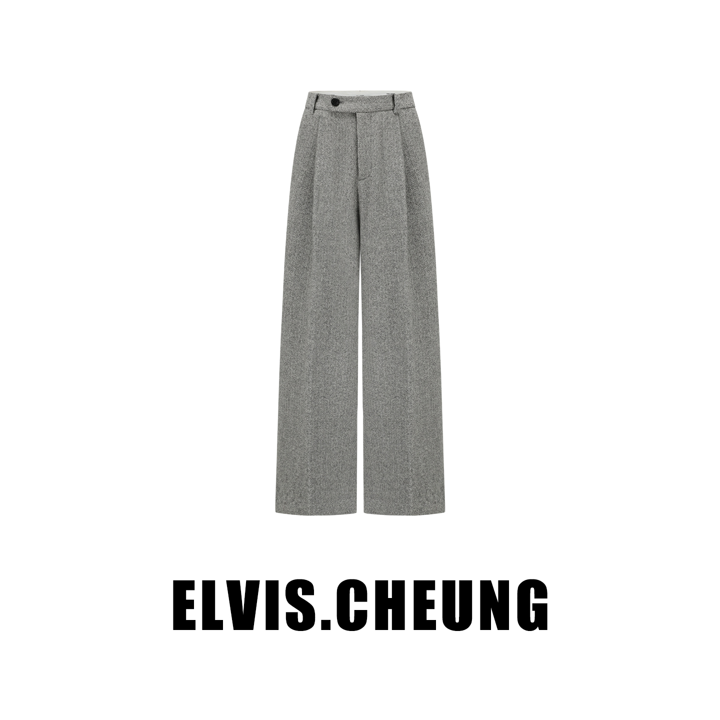 ELVIS.CHEUNG人字纹直筒裤