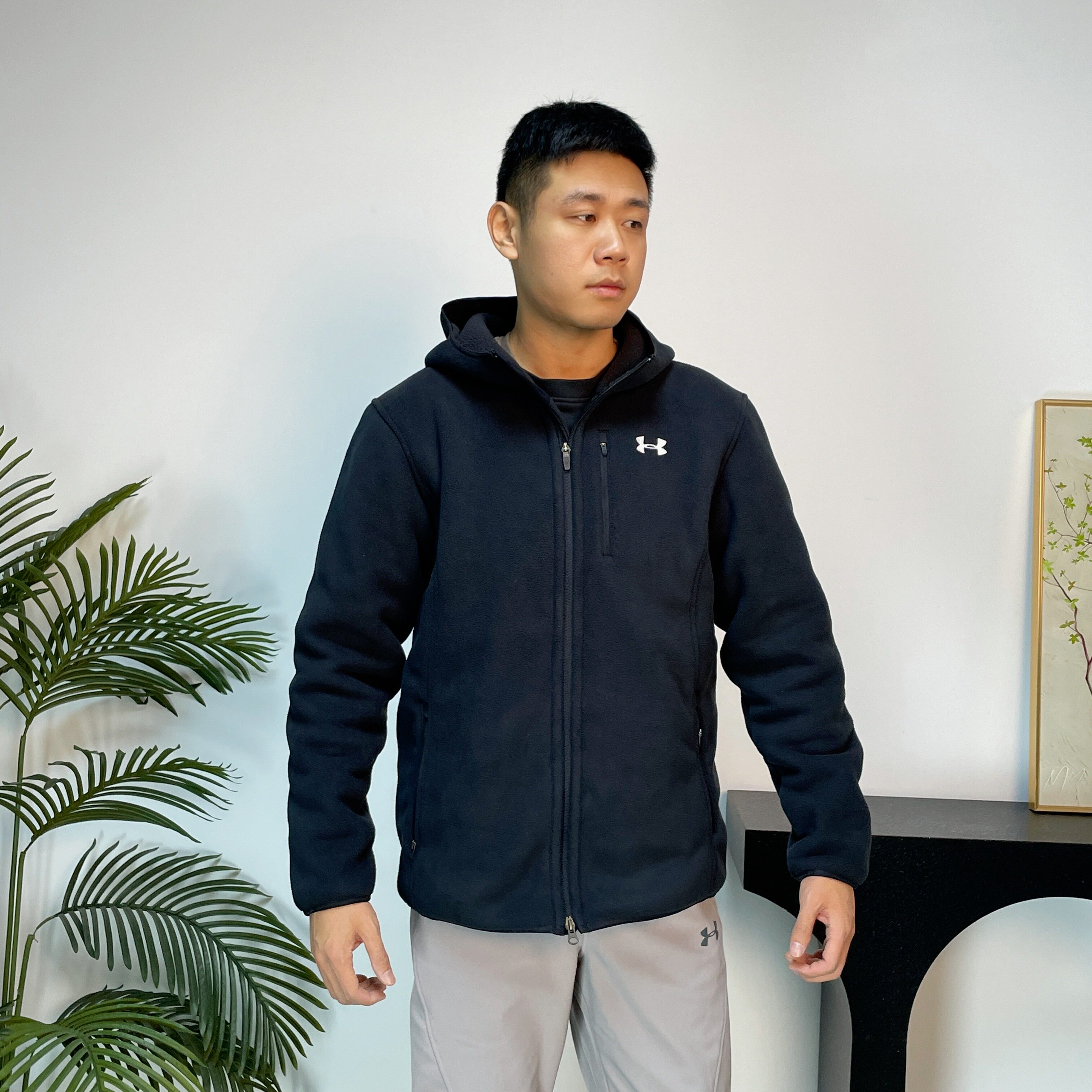 安德玛UA秋冬BF男子连帽休闲运动茄克/外套