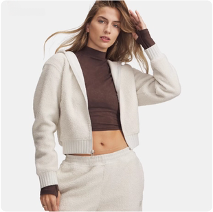 安德玛 UA女子 High Pile 羊毛抓绒保暖训练运动夹克外套 6007322