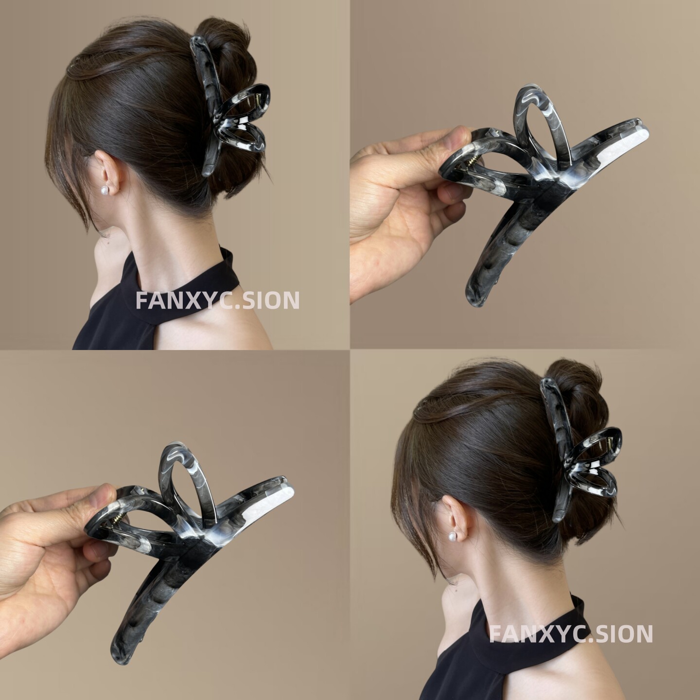 新款白色大号抓夹女发夹蝴蝶发抓鲨鱼夹后脑勺盘发高级感发量多