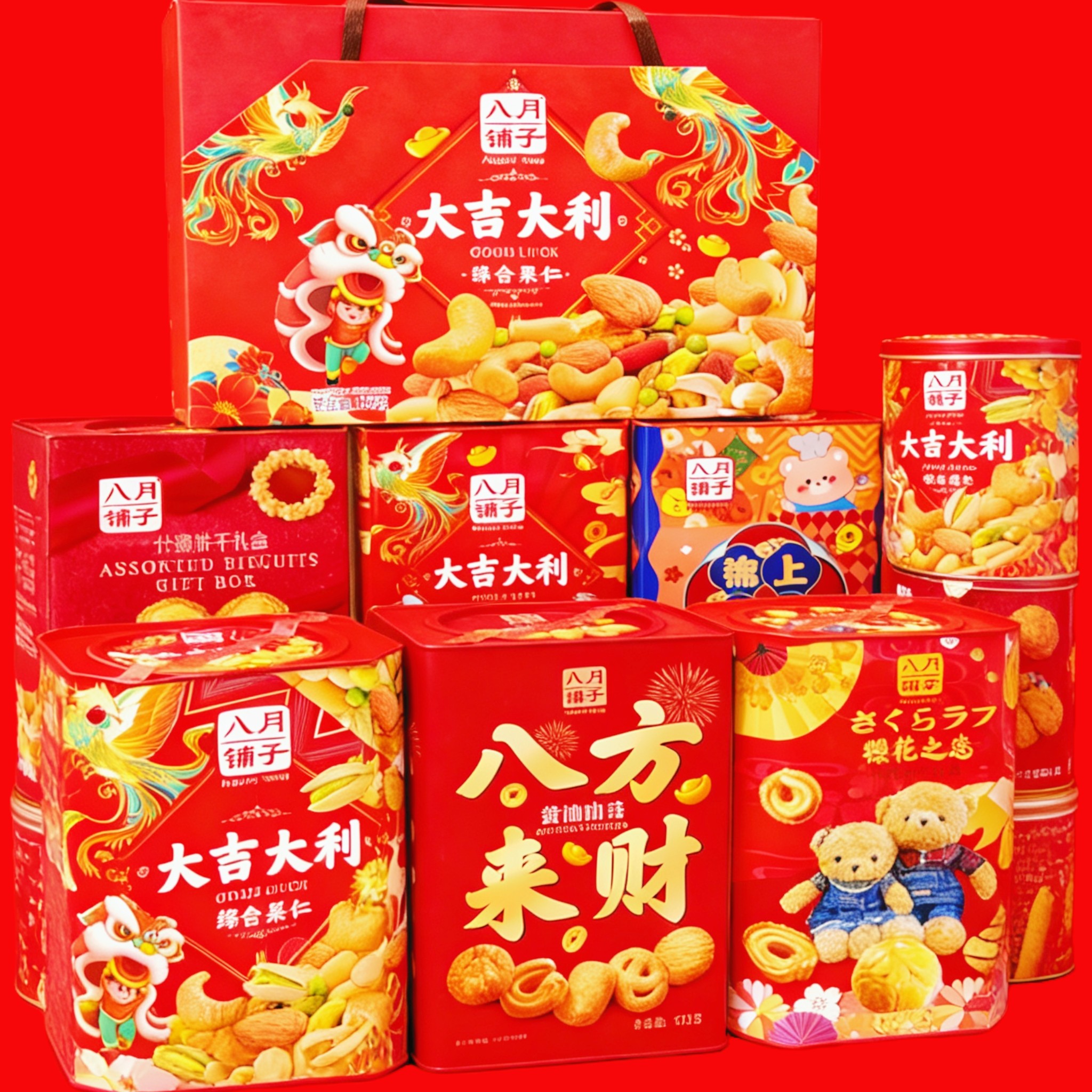 八月铺子综合果仁黄油曲奇蛋卷什锦饼干礼盒装新年伴手礼休闲零食,零食/坚果/特产,糕点礼盒/伴手礼,淘宝优惠券,粉丝福利购,淘宝优惠卷