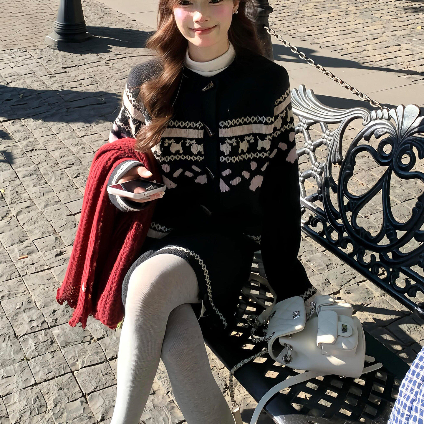 2025新款小香miu系穿搭针织连衣裙子女秋冬季高级感内搭套装短裙