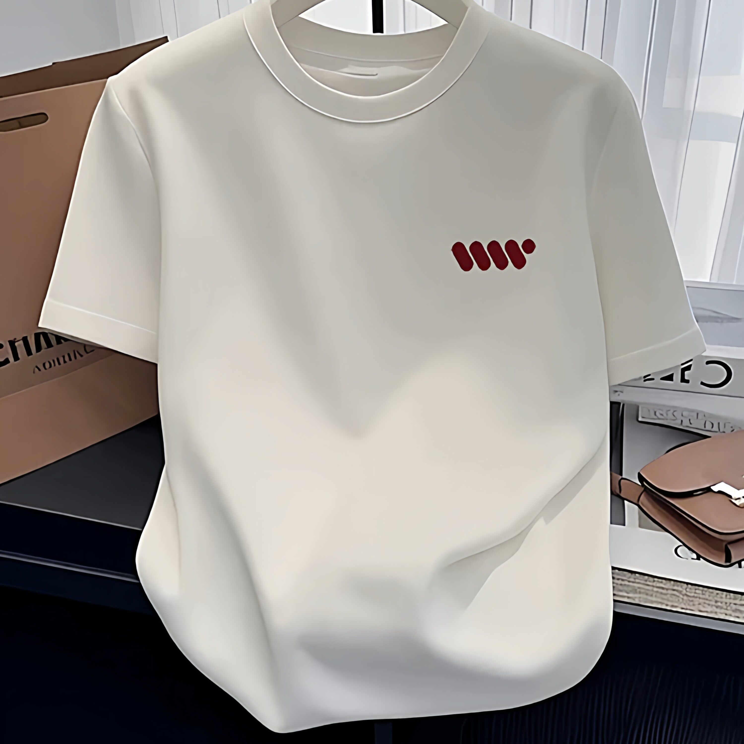 咖色正肩纯棉短袖t恤女装夏季独特漂亮薄款轻奢高级感高端上衣