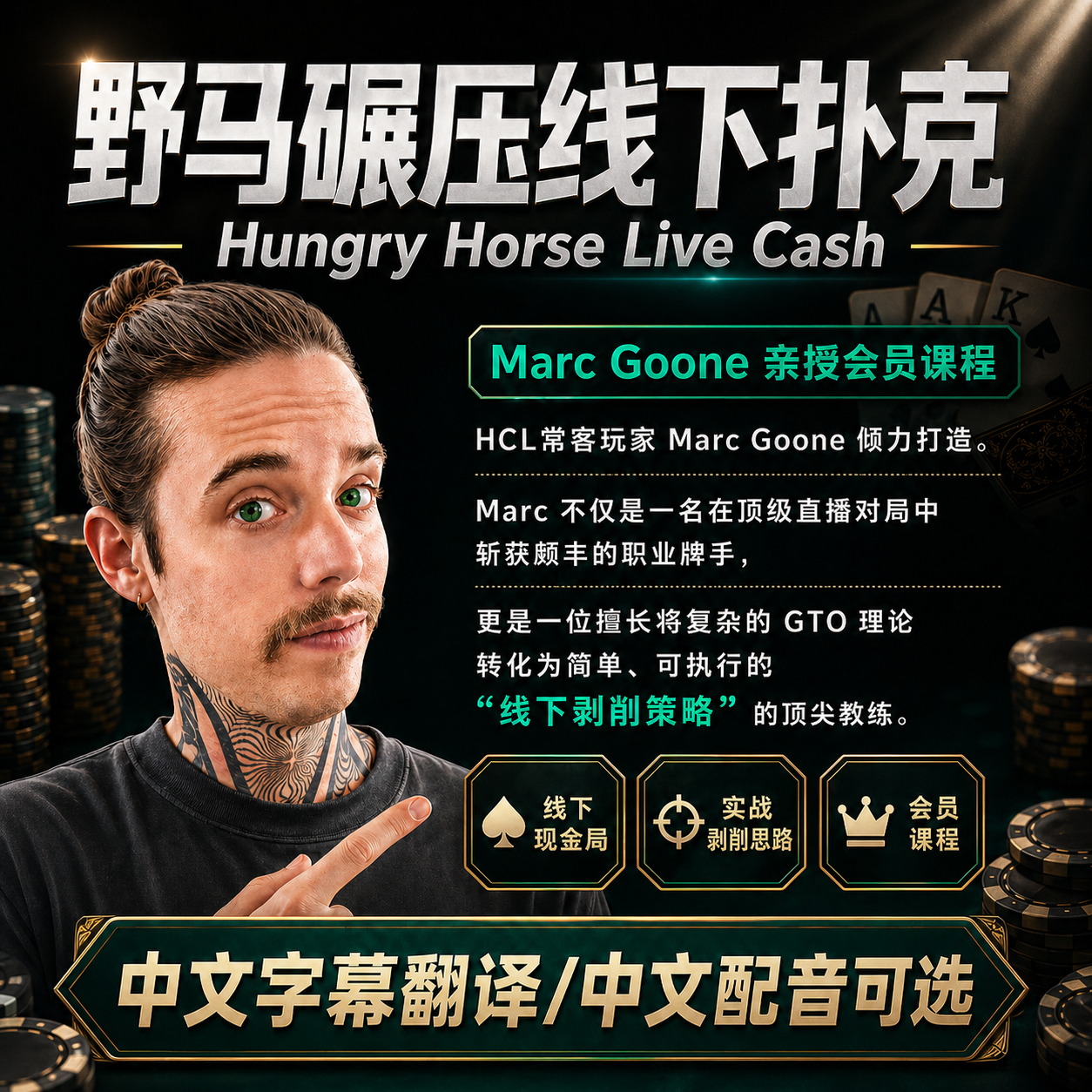 德州扑克教学Hungry Horse野马Marc碾压线下扑克讲解HCL实战复盘