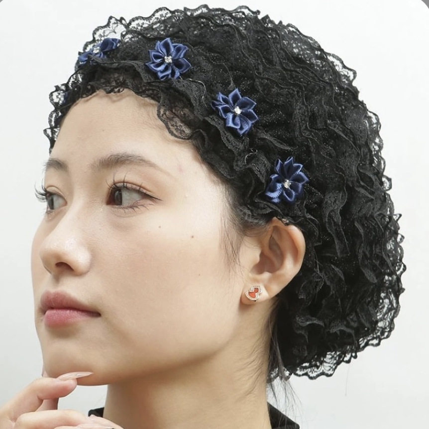 新款2025遮白发头巾新款蕾丝薄款美人帽女纱巾回族老人包头帽子