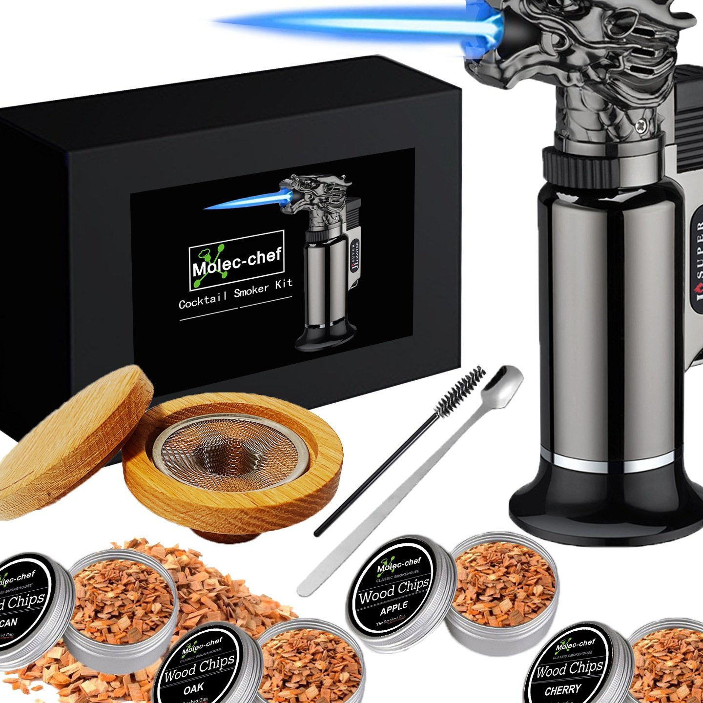 Molec-chef 鸡尾酒烟熏器 工厂直销橡木外贸跨境烟熏木盒香熏木盖,厨房/烹饪用具,其它,淘宝优惠券,粉丝福利购,淘宝优惠卷