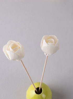 3.5cm直玫瑰花无火香薰花朵优质天然扩香20cm装饰家居摆件香香插