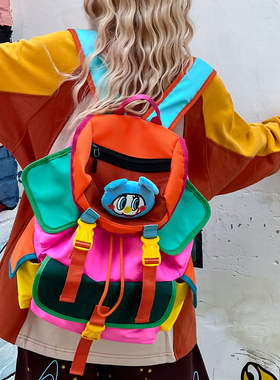 新款可爱户外运动双肩包女高颜值出游旅行背包多巴胺学生书包女